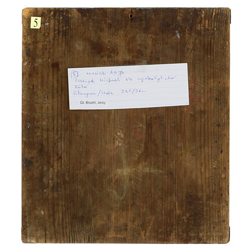 Ícone russo antigo Arcanjo Miguel séc. XIX 29,5x26 cm 5