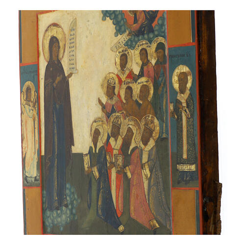 Icône russe ancienne Mère de Dieu de Bogolioubovo XIXe siècle 31x26,5 cm 4