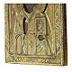 Icona russa antica San Nicola bronzo XIX sec 26,5x22 cm s7