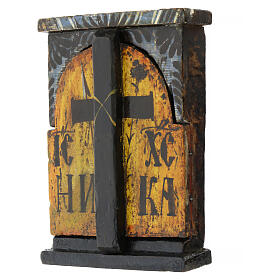 Griechische Ikone, antik – Triptychon aus dem 19. Jahrhundert – 25,5 × 19 cm