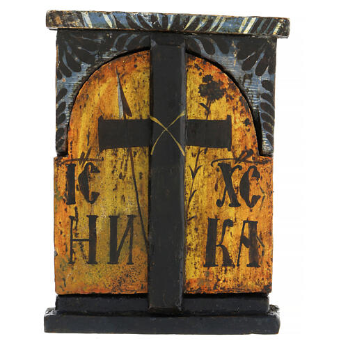 Griechische Ikone, antik – Triptychon aus dem 19. Jahrhundert – 25,5 × 19 cm 7