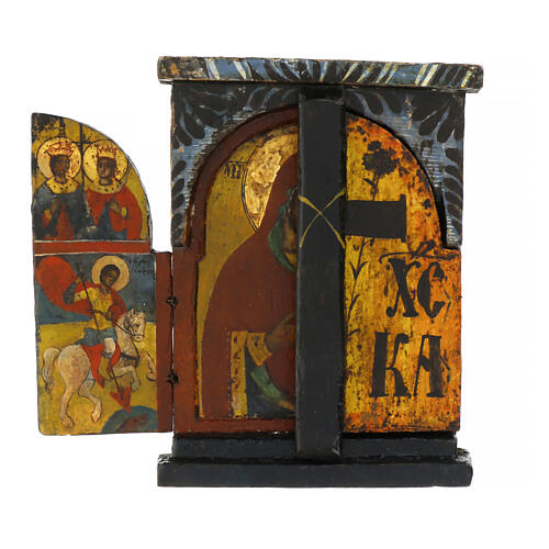 Ancient Greek icon, Triptych, 18th century, 10x7.5 in 4