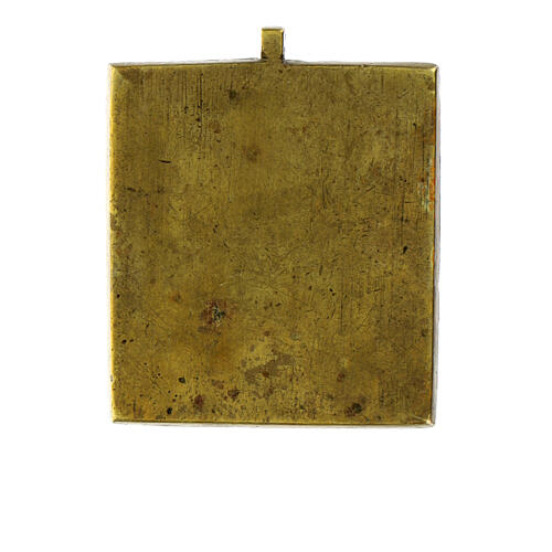 Icona russa antica Gioia di Tutti gli Afflitti bronzo XIX secolo 5,5x5 cm 3
