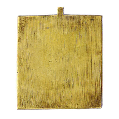 Icona antica da viaggio San Nicola bronzo XIX secolo 5x3,5 cm 3
