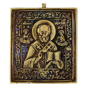 Ancient miniature icon of Saint Nicholas of Myra, 19th century, 4.5x4 in