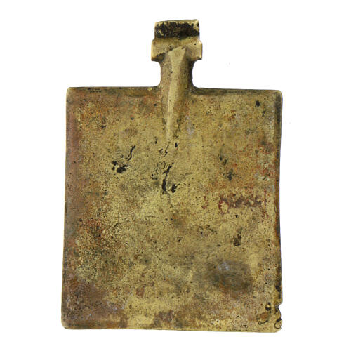 Icona antica da viaggio Discesa agli Inferi XVIII sec 6,5x4,5 cm 3