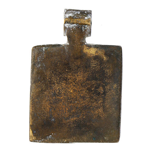 Icona da viaggio antica Quirico e Giulitta Russia XVIII sec 6x4 cm 3
