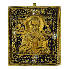 Travel icon Saint Nicholas of Myra 19th century antique 11x9 cm