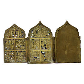 Ancient Russian travel polyptych foldable 19th century 40x17 cm