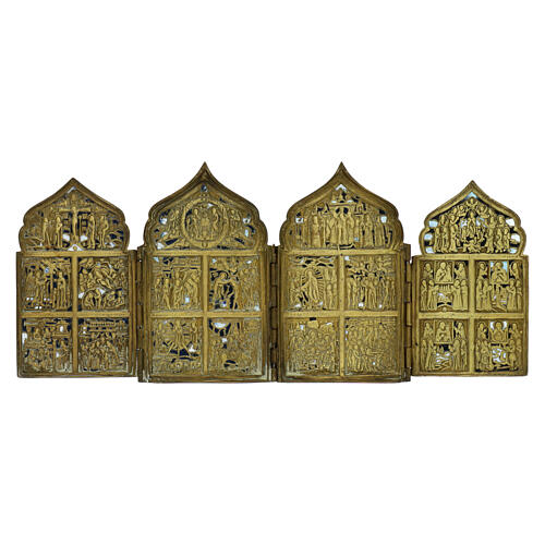 Ancient Russian travel polyptych foldable 19th century 40x17 cm 1