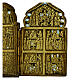Ancient Russian travel polyptych foldable 19th century 40x17 cm s6