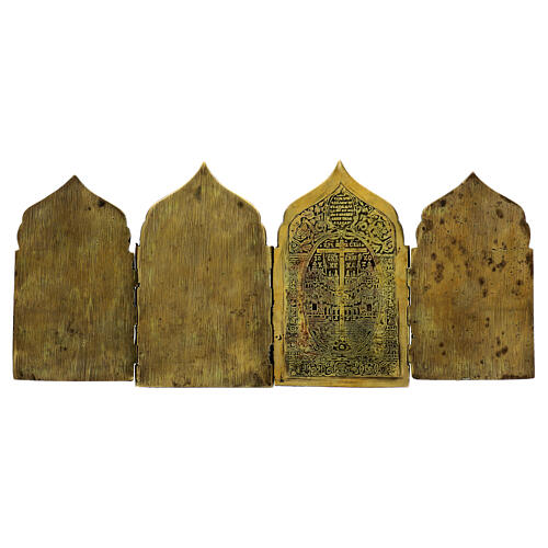 Antike russische Bronzeikone – Klappikone, 18. Jahrhundert, 17,5 × 40 cm 7