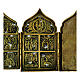 Antique folding icon from Russia, bronze, 18th century, 7x16 in s3