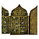 Ancient Russian icon bronze foldable 18th century 18x40 cm s3