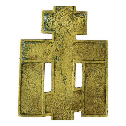 Antique orthodoxe cross, enamelled bronze, Russia, 19th century, 6.5x4 in 4