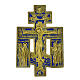 Antique orthodoxe cross, enamelled bronze, Russia, 19th century, 6.5x4 in s1