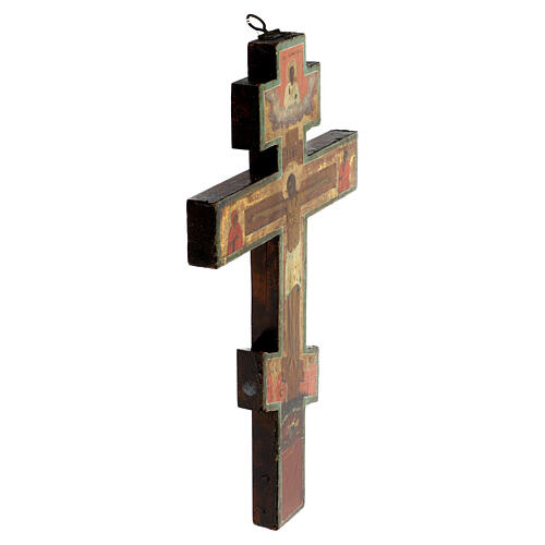 Icône Crucifixion ancienne russe XVIIIe siècle 35,5x21 cm 4