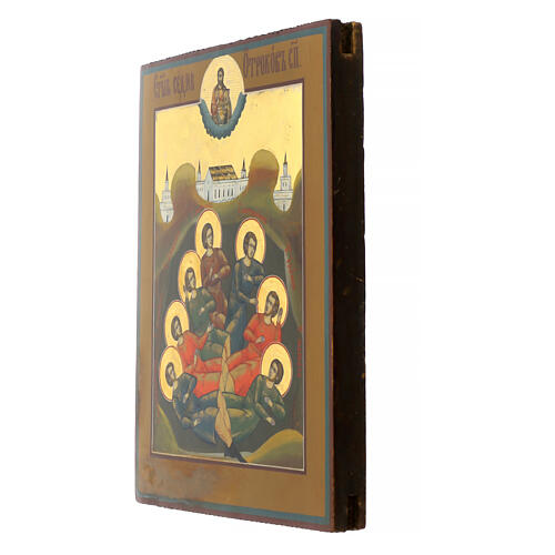Antique Russian icon, Seven Sleepers, 19th century, 10.5x9 in 3