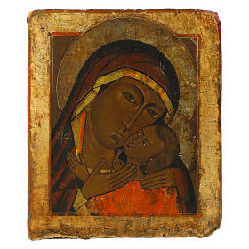Icône russe ancienne Mère de Dieu de Korsun XVIIIe siècle 30x25,5 cm