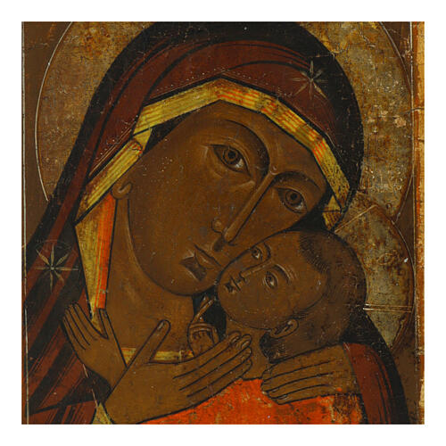 Icône russe ancienne Mère de Dieu de Korsun XVIIIe siècle 30x25,5 cm 2