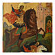 Icona antica Russia San Demetrio di Tessalonica XIX 43x36 cm s2