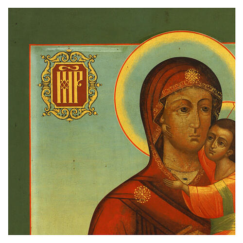 Icona antica russa Madonna di Timofeeskaya XIX sec 110x54x3,6 cm 4