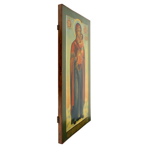 Icona antica russa Madonna di Timofeeskaya XIX sec 110x54x3,6 cm 7
