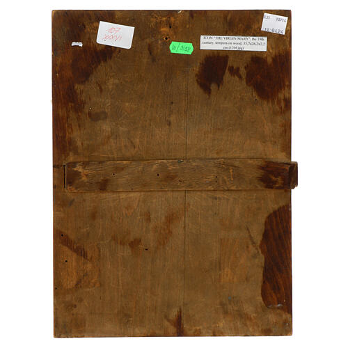 Antike russische Ikone, Gottesmutter Bogolubskaja, neunzehntes Jahrhundert, 35 x 26 cm 7