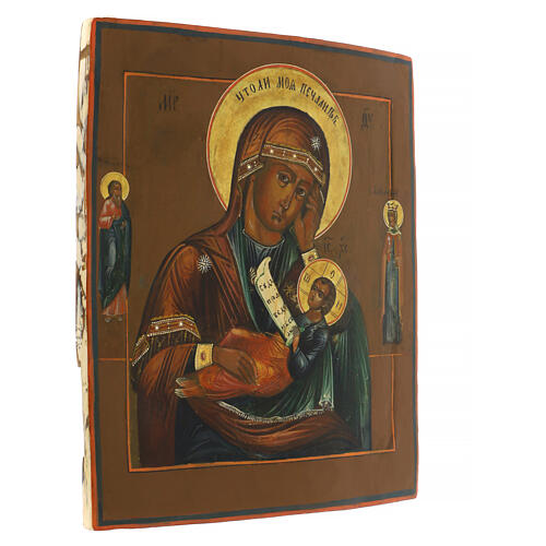Icona Russia antica Madre di Dio consola la mia pena XIX sec 32x27 cm 5