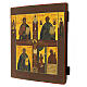 Icona antica russa Crocifissione Quadripartita XIX sec 35x30 cm s3
