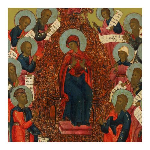 Icona russa antica Elogio dei Profeti XVIII sec 36x30 cm 2