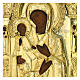 Icona russa antica Madonna delle tre mani riza dorata XIX sec 31x24 cm s2