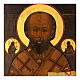 Icona russa antica San Nicola Taumaturga XIX sec 37x31 cm s2