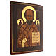 Icona russa antica San Nicola Taumaturga XIX sec 37x31 cm s5