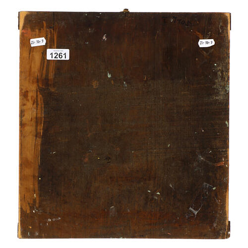 Antike russische Ikone, Verehrung der Heiligen, achtzehntes Jahrhundert, 36 x 34 cm 5