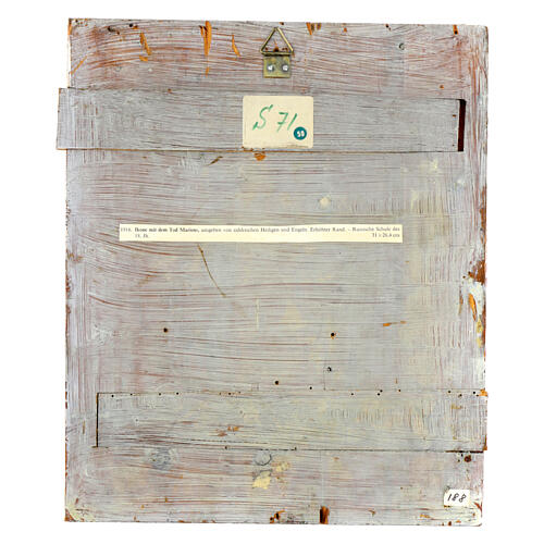 Antike russische Ikone, Entschlafung Mariens, achtzehntes Jahrhundert, 31 x 26 cm 7