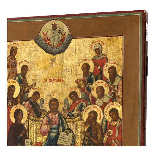 Ancient icon Russia Deesis Extended 19th century 53x44 cm 4