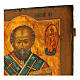 Ancient icon of St. Nicholas, Russia, 19th century, 21x18 in s4