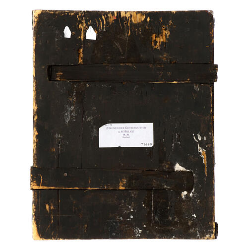 Icona russa antica Venerazione della Madre di Dio XVIII sec 41x33 cm 7