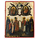 Ícone russo antigo Veneração da Mãe de Deus séc. XVIII 41x33 cm s1