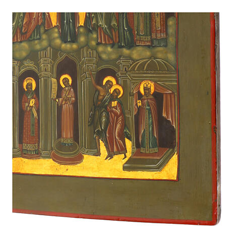 Icona antica Russa Madre di Dio Pokrov XIX sec 45X40 cm 5