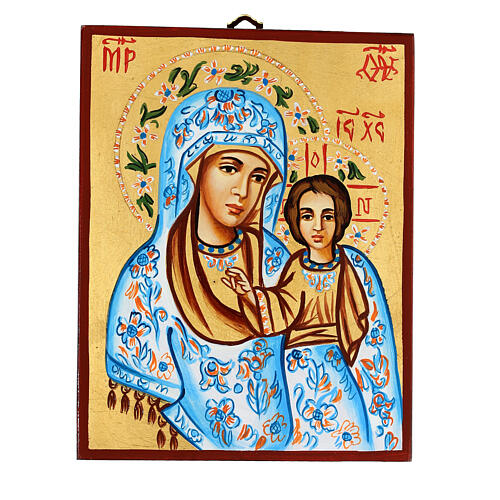 Ikone Gottesmutter von Kazan mit dekoriertem Gewand 1