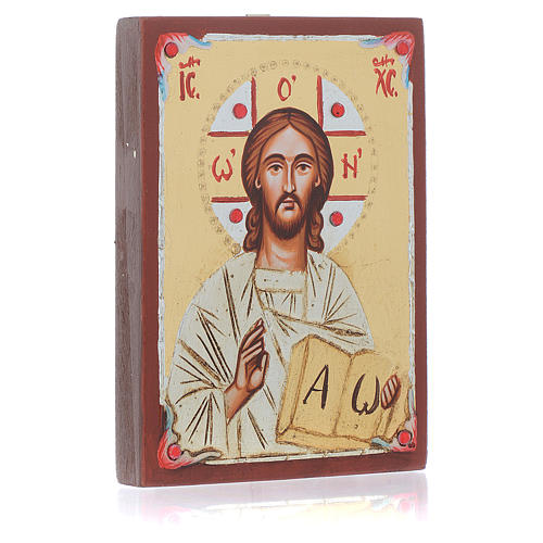 Ikone Christus Pantokrator mit offenem Buch vergoldet 2