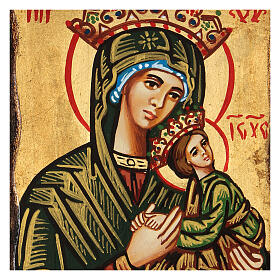 Ícone pintado Mãe de Deus Paixão Roménia