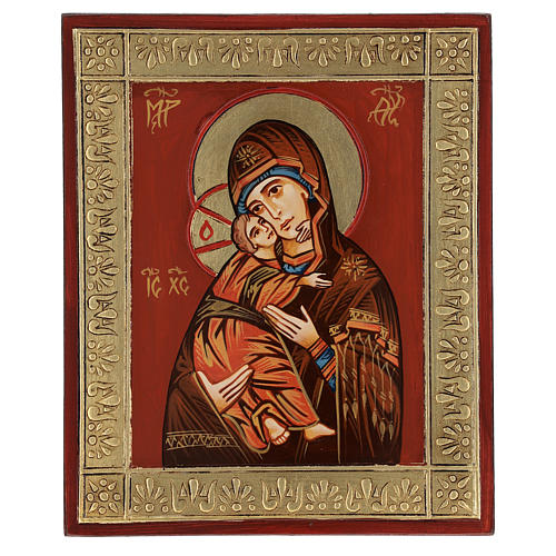 Ícone Nossa Senhora de Vladimir em relevo 1