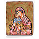 Icono Virgen de la Ternura manto rojo efecto antiguo s1