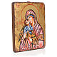 Icono Virgen de la Ternura manto rojo efecto antiguo s2