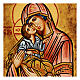 Icono Virgen de la Ternura manto rojo efecto antiguo s2
