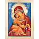 Ikone Jungfrau Maria von Vladimir auf blauem Hintergrund s1