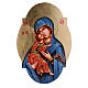 Our Lady of Vladimir icon with blue mantle, oval shape s1